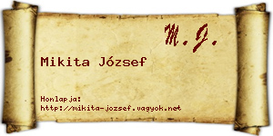 Mikita József névjegykártya
